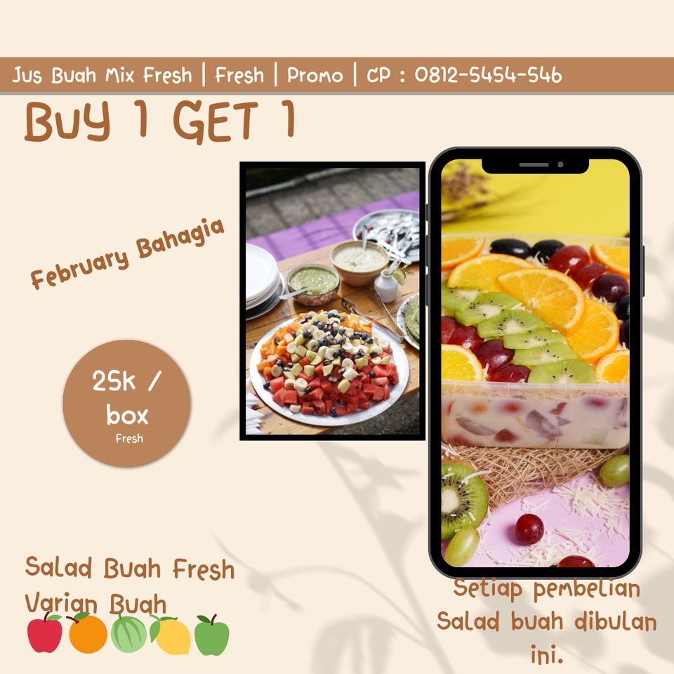 Jasa desain banner instagram untuk promosi Salad Buah Mix Fresh dengan desain unik dan menarik. Beli 1 Gratis 1. Beli sekarang! JASA BUAT BANNER INSTAGRAM buat banner online jasa pembuatan banner desain banner keren desain banner unik membuat banner online banner design banner template banner facebook banner facebook online banner instagram design banner instagram design feed instagram desain banner web membuat banner website banner online shop banner toko online desain banner online shop jasa desain banner online shop desain banner olshop banner website