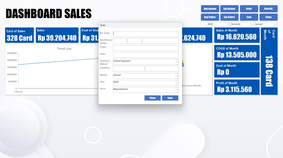 Jasa pembuatan aplikasi desktop untuk penjualan dan laporan keuangan.