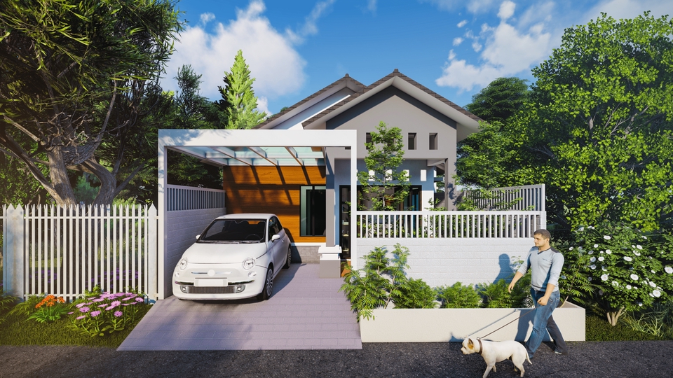 3D & Perspektif - Desain Rumah, Toko, Ruko murah minimalis - 3