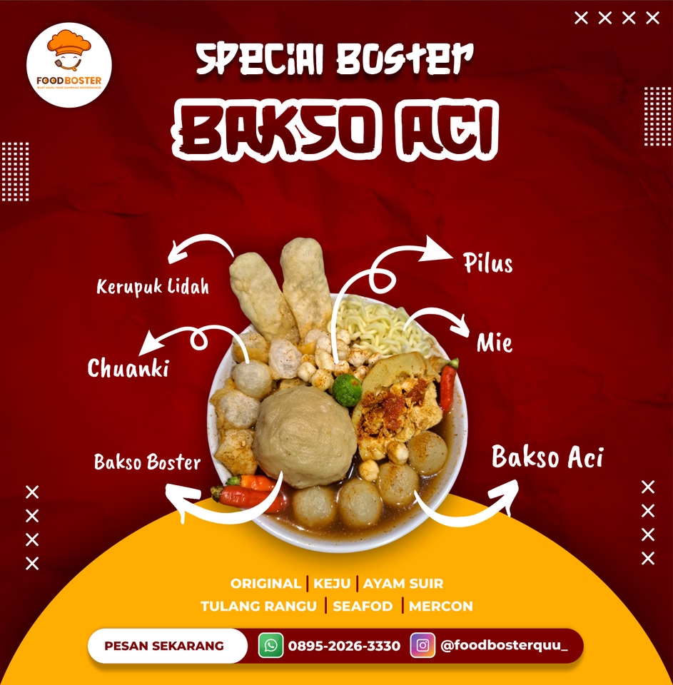Jasa Desain Banner Instagram Bakso Aci, desain banner unik untuk promosi bisnis kuliner