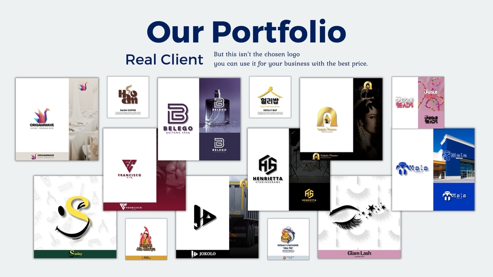 Jasa desain logo profesional dengan berbagai portofolio desain logo menarik dan berkualitas.