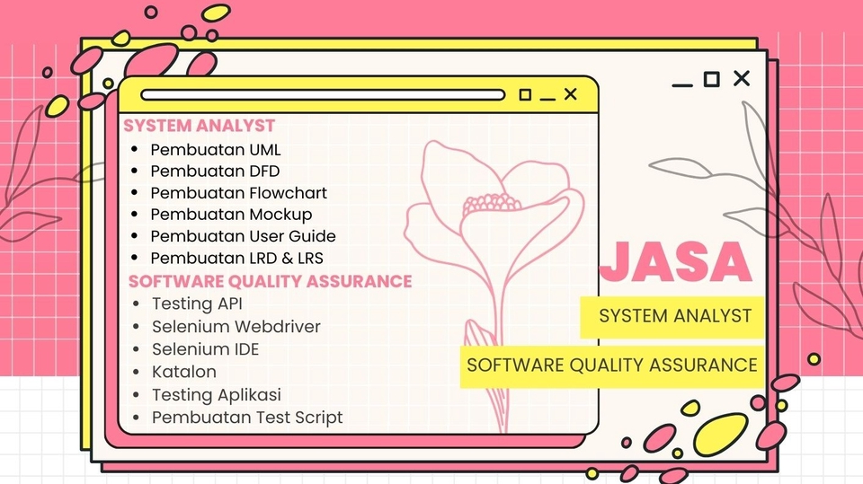 Jasa Lainnya di Web dan Pemrograman - Jasa pembuatan UML/DFD/ERD&LRS/Flowchart dan Mockup