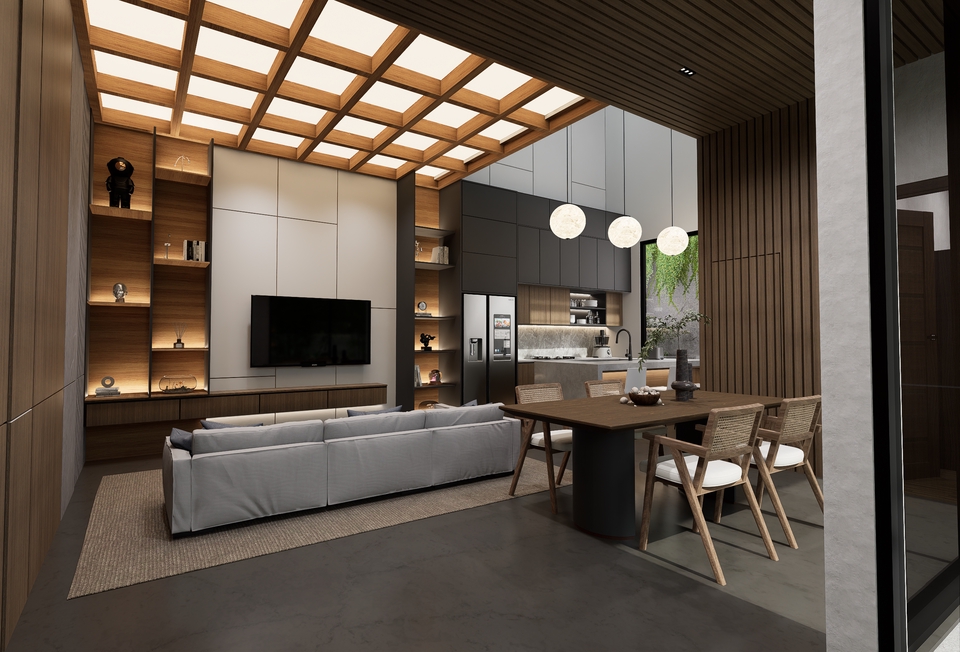 Jasa desain interior dan arsitektur untuk desain rumah minimalis modern dengan furniture lengkap