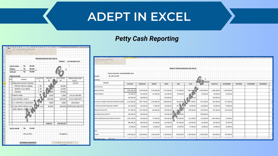 Jasa data entry excel untuk laporan kas kecil