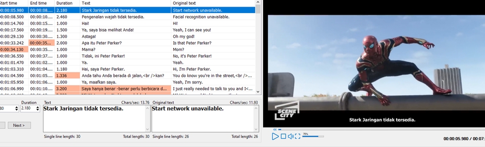 Jasa Pembuatan Subtitle video untuk video film, translate subtitle srt translator online.