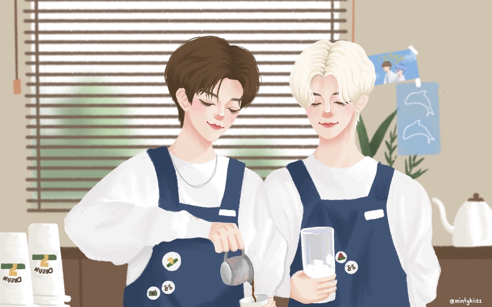 รับวาดรูปภาพประกอบ วาดภาพคน คาเฟ่ น่ารัก