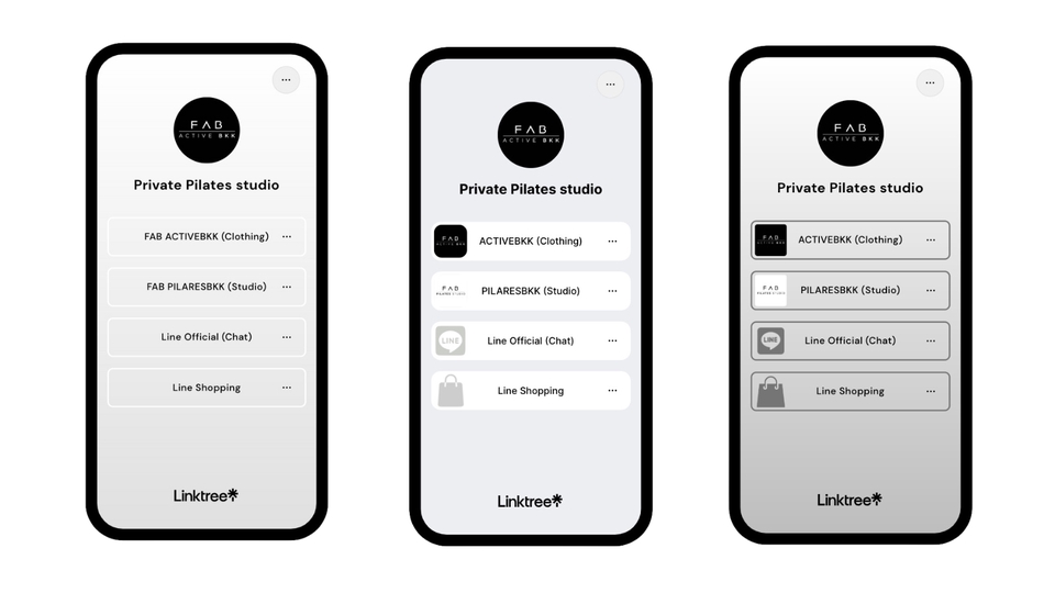 สร้างlinktreeสวยๆ สำหรับสตูดิโอพิลาทิส