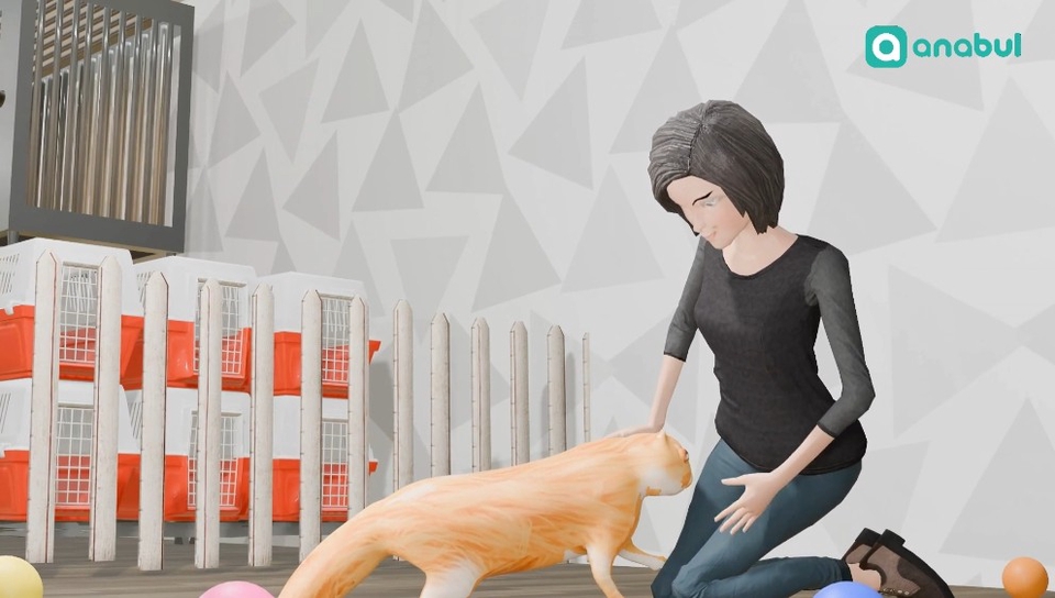 Jasa pembuatan video animasi 3d dengan karakter kucing dan perempuan