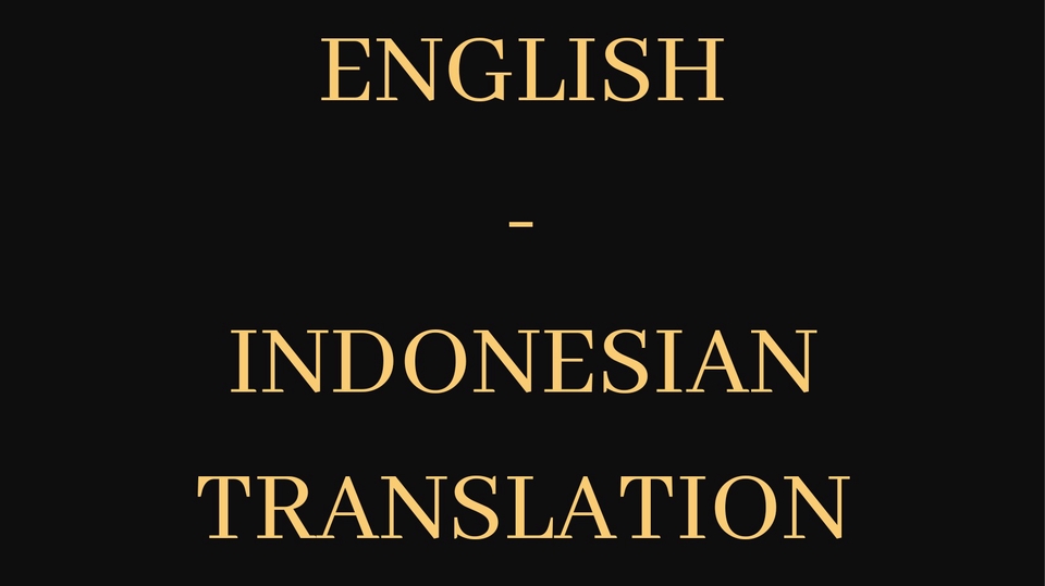 Penerjemahan - English-Indonesian Translation - 1