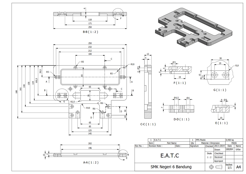 CAD Drawing - Parametric 3D Modeling, Sheet Metal, 2D Detail Drawing - Autodesk Inventor - 16