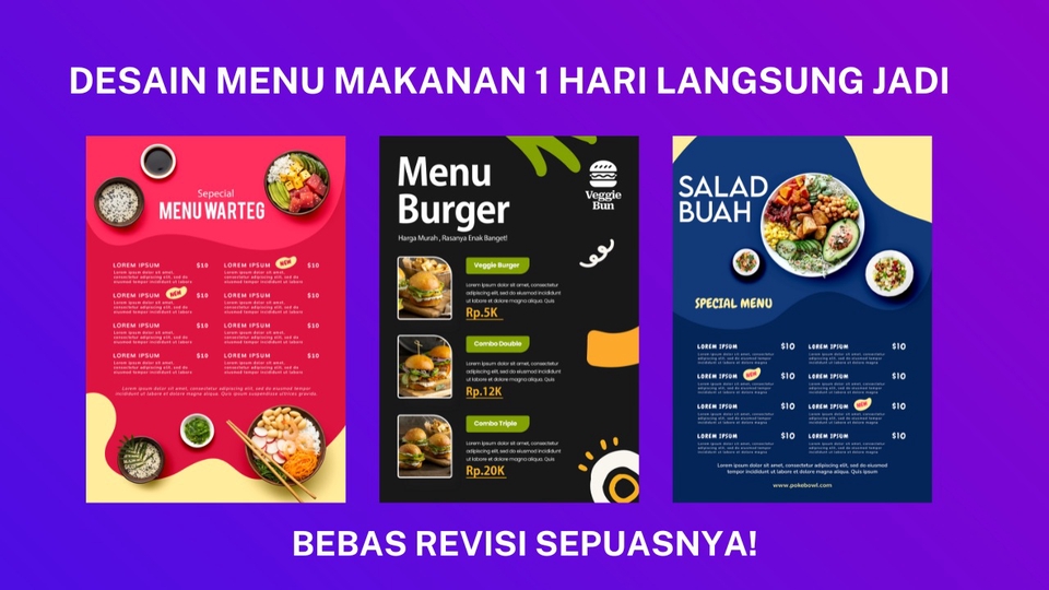 Digital Printing - Desain Menu Makanan 1 Hari Langsung Jadi - 1