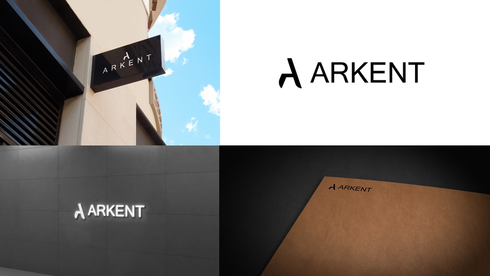 Jasa desain logo profesional untuk bisnis Anda, logo Arkent yang modern dan kreatif.
