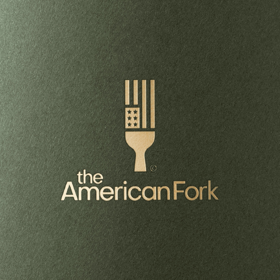 Logo "The American Fork" - desain logo restoran, jasa desain logo restoran, membuat logo restoran, desain logo online, buat logo online, logo cafe, desain logo cafe.