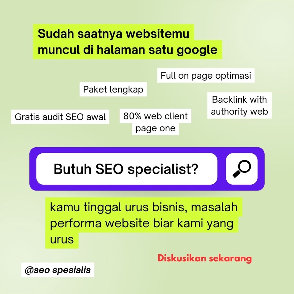 Jasa SEO profesional untuk tingkatkan peringkat website di Google, konsultasi SEO sekarang.