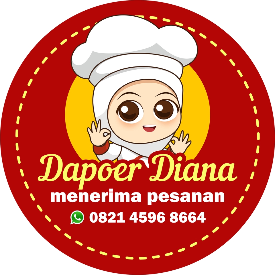 Jasa desain logo restoran dan makanan online, Dapur Diana, logo desain logo makanan, logo restoran, logo online shop, buat logo online, desain logo murah
