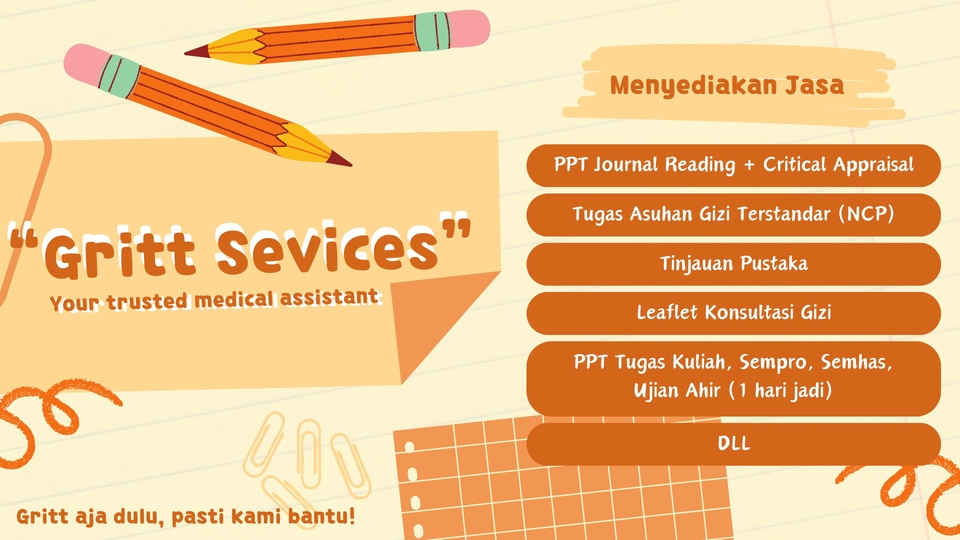 URGENT!! Jasa Pembuatan PPT Kedokteran, Kedokteran Gigi, Gizi, Keperawatan, Farmasi (1-2 hari)