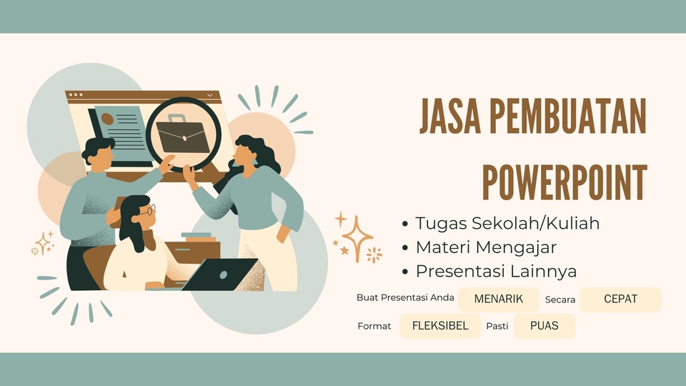 Jasa Pembuatan Presentasi Powerpoint untuk Tugas Sekolah, Kuliah, dan Materi Mengajar.  Desain Presentasi, Slide Presentasi, Membuat Presentasi.