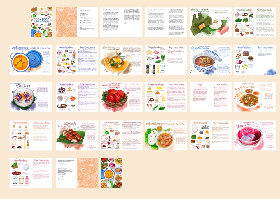 รับวาดภาพประกอบ อาหารไทย วาดภาพอาหารไทย วาดภาพอาหาร วาดภาพดิจิตอลเพ้นท์ ภาพประกอบอาหารไทย ภาพประกอบ