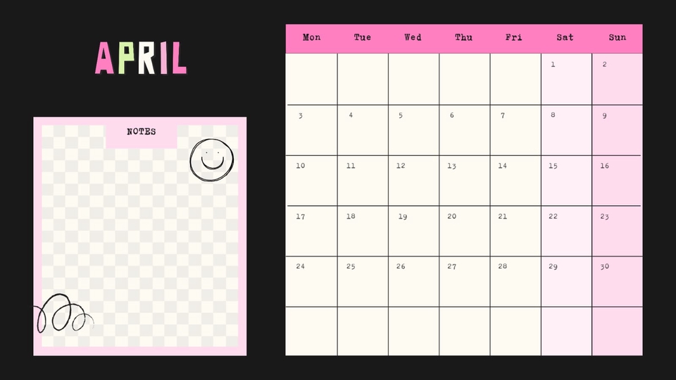 Template kalender digital marketing bulan April untuk jasa iklan instagram, jasa pasang iklan di facebook, jasa facebook ads, jasa google ads, jasa iklan google, jasa digital marketing.