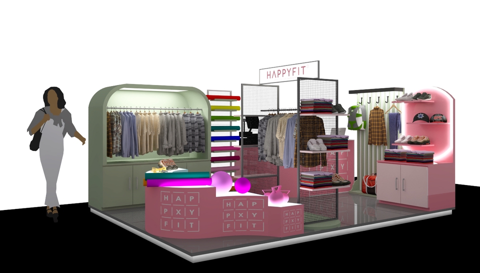 Desain interior toko baju minimalis dengan konsep modern, jasa desain interior toko, desain interior toko online, desain interior toko baju, desain interior toko kecil.