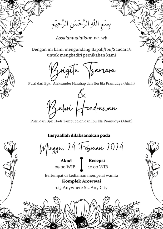 Kartu Undangan Pernikahan Unik Brigita Tsama dan Bahri Hendrawan, Desain Undangan Pernikahan, Undangan Pernikahan