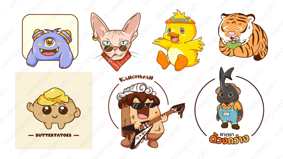 ออกแบบ Character & Mascot - ออกแบบลายเสื้อ ออกแบบตัวการ์ตูน ออกแบบคาแรคเตอร์ตามต้องการ วาดสัตว์เลี้ยงเป็นการ์ตูน ได้รับไฟลVector - 3