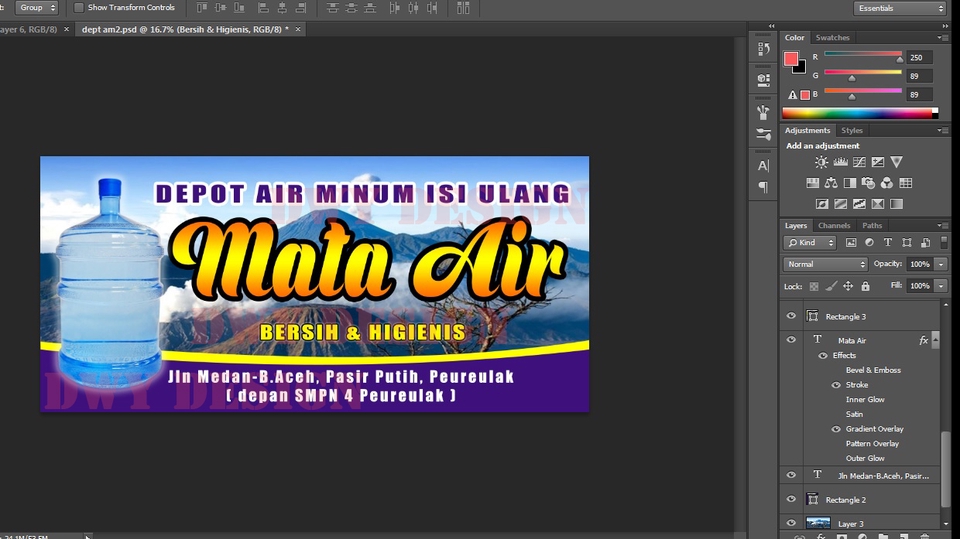 Jasa desain banner instagram untuk toko air minum dengan desain unik dan menarik, cocok untuk promosi di media sosial.