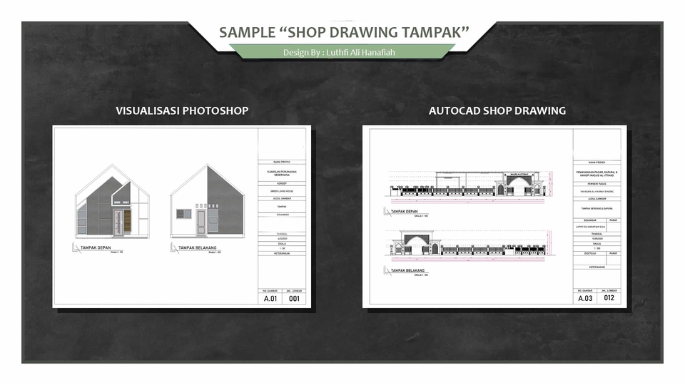 CAD Drawing - Jasa Desain Bangunan Arsitektur 2D & 3D (IMB, Exterior, Interior, Furniture) - 3