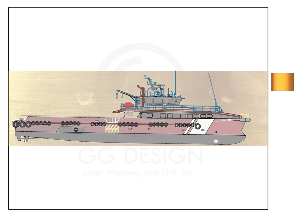 วาดภาพเวกเตอร์เรือลากจูง GG Design