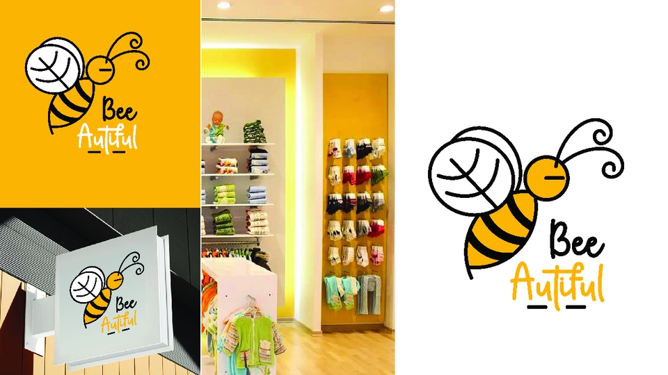 Desain logo Bee Autiful: jasa desain logo online murah, bikin logo unik untuk bisnis.