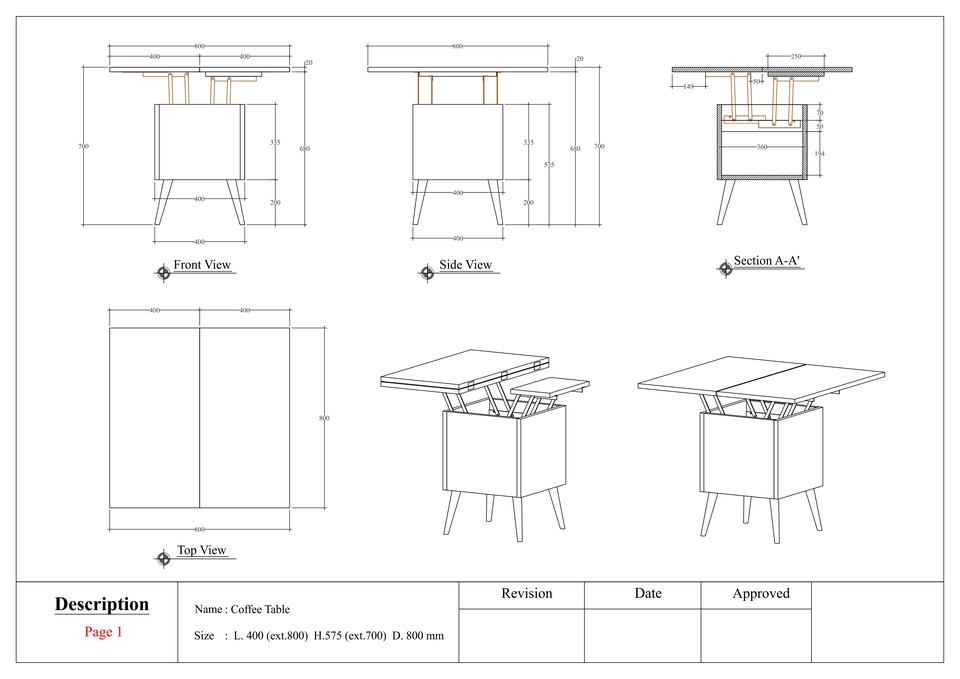 Desain Furniture - Gambar Teknik atau Gambar Kerja Mebel/ Furniture 2D dan 3D - 5