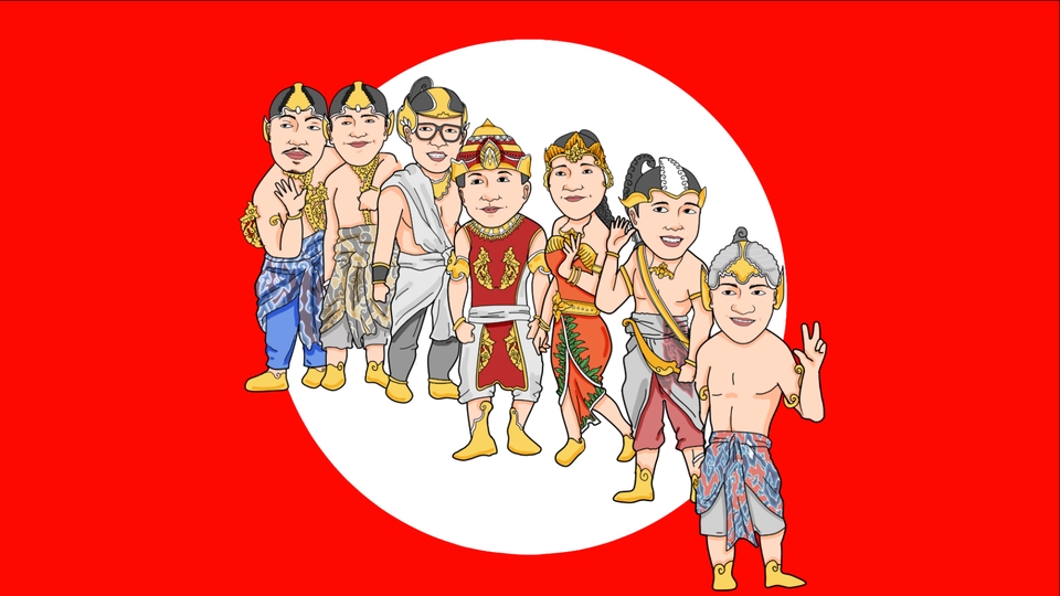 Gambar Potret - Karikatur Family. - 1