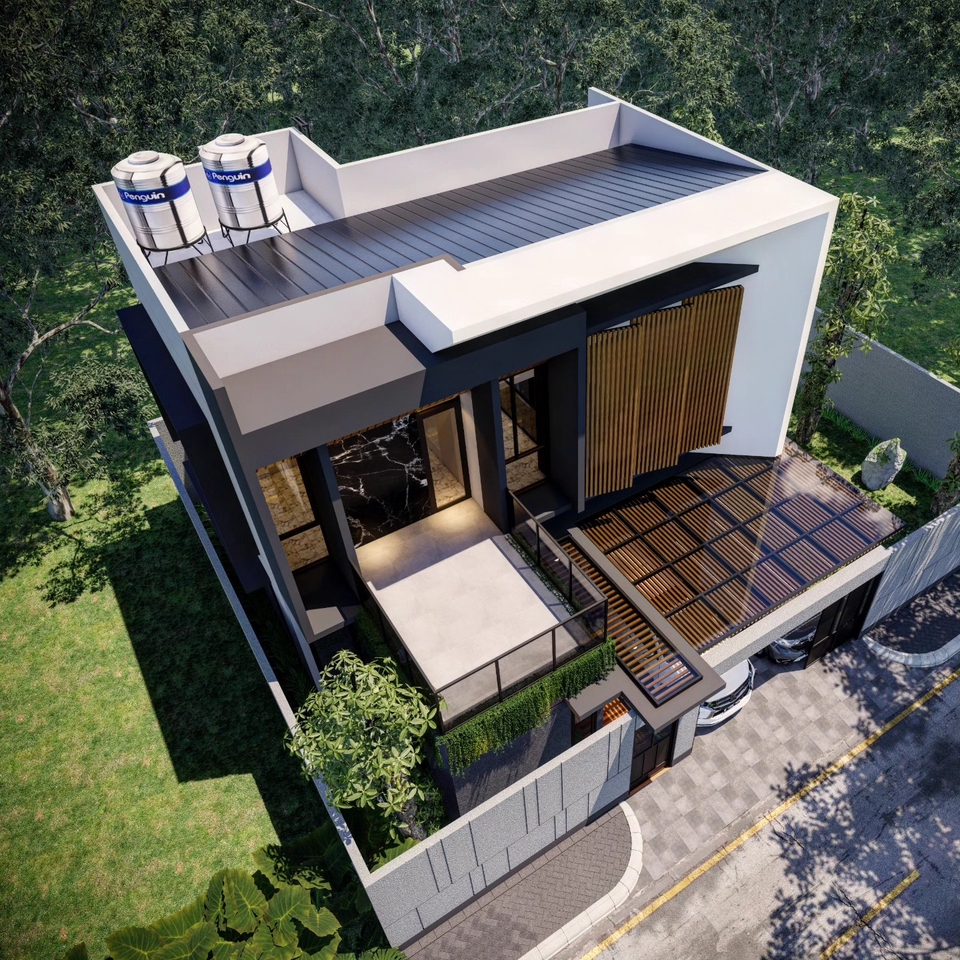 Jasa Desain Arsitektur Rumah Minimalis Modern - 3D Render