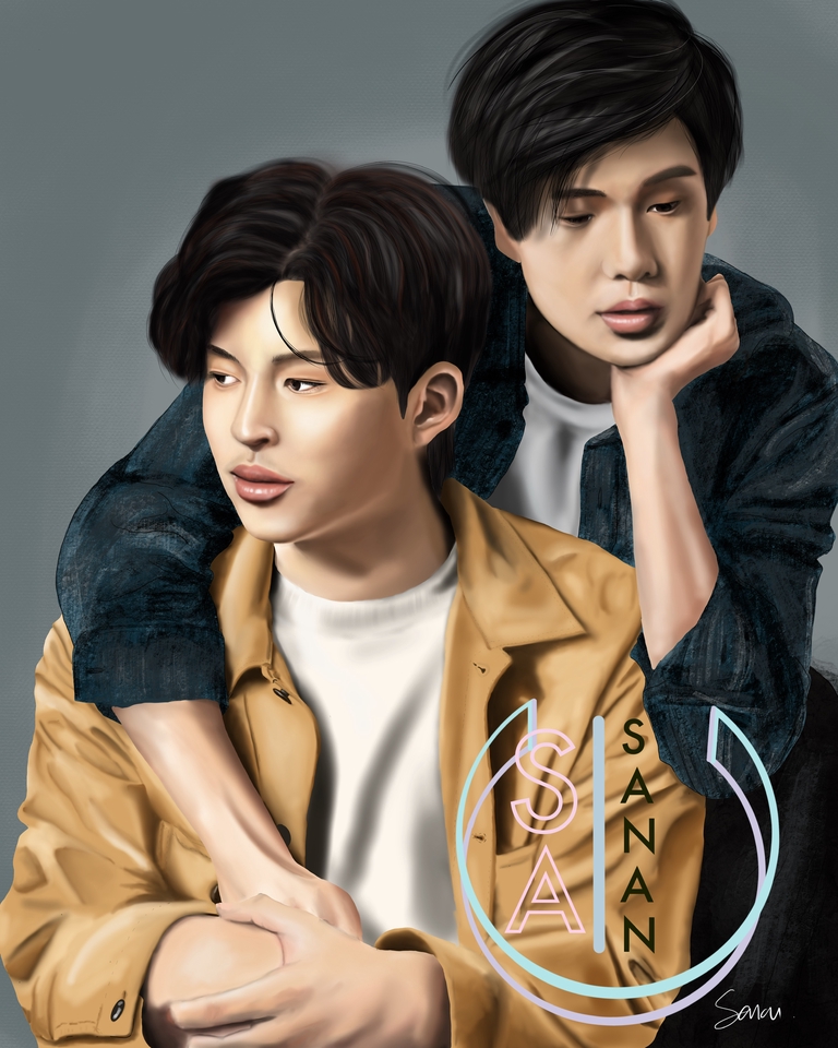 วาดภาพเหมือน Portrait - ภาพวาดเหมือนเดียว คู่รัก สไตล์ Digital - 2