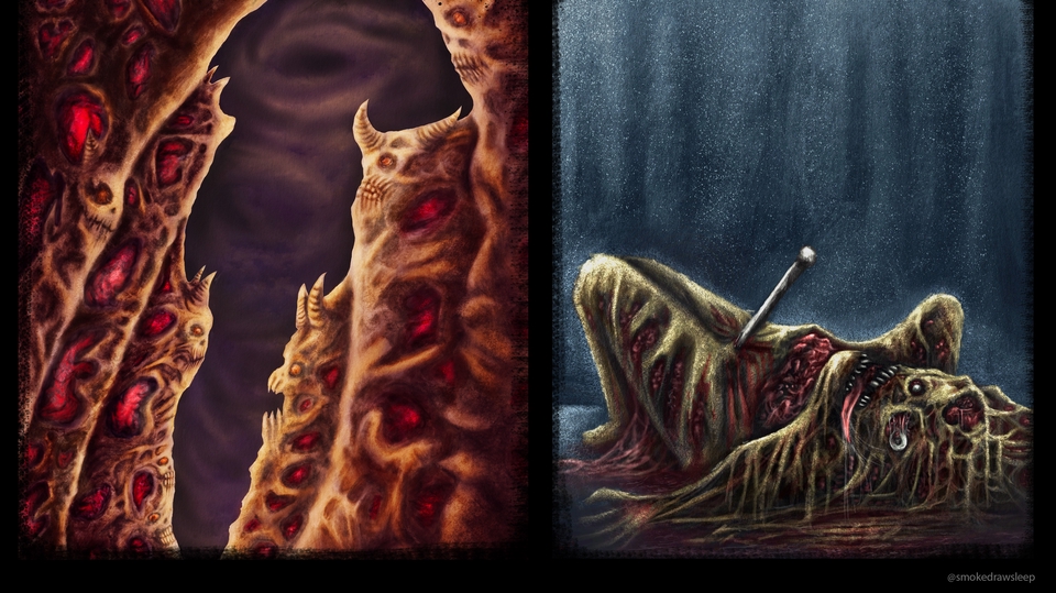 Gambar dan Ilustrasi - Desain ilustrasi dark art, horor, gore, dan brutal untuk brand dan cover album band - 1