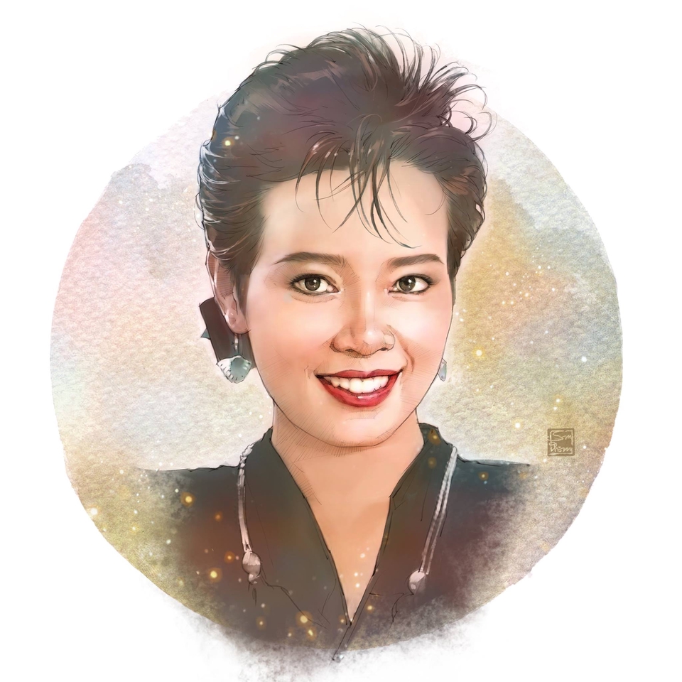 รับวาดภาพเหมือน ภาพวาดเหมือนผู้หญิง วาดภาพเหมือนแบบการ์ตูน