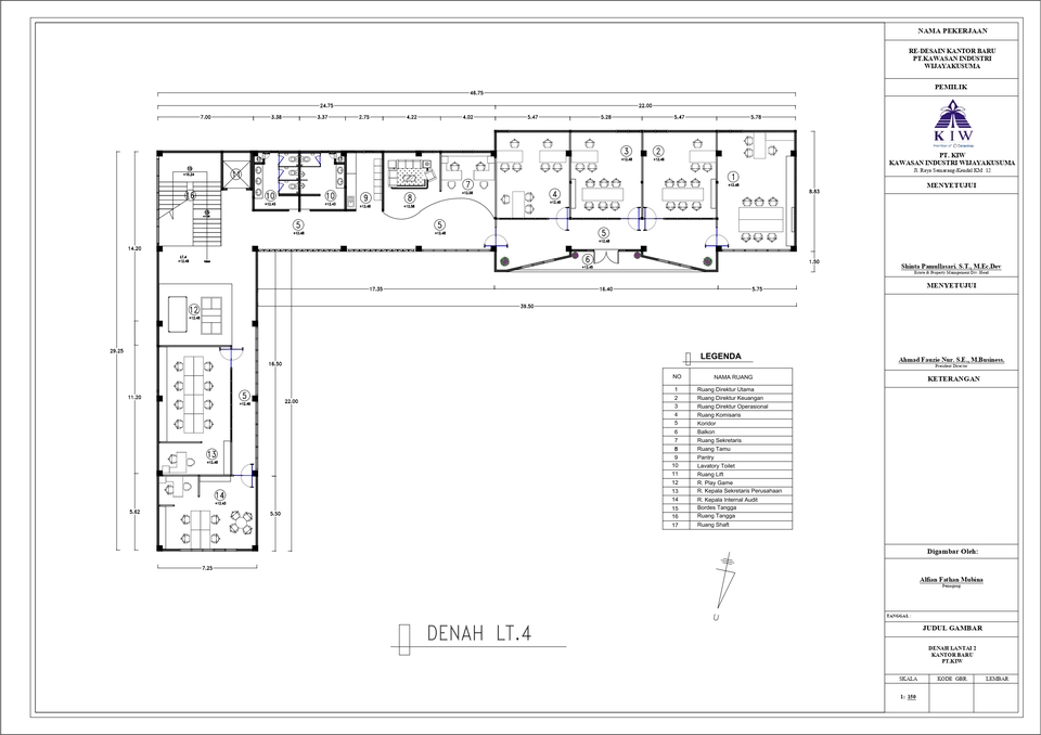 Jasa drafter autocad freelance untuk denah lantai 4