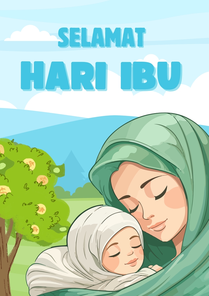 Ilustrasi ibu dan anak perempuan dalam pelukan, menunjukkan rasa sayang dan kasih sayang dalam memperingati Hari Ibu. desain hari ibu, gambar hari ibu, ilustrasi ibu dan anak, hari ibu, selamat hari ibu.