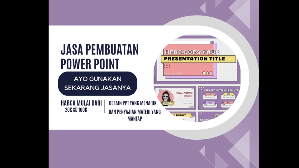 Jasa pembuatan power point untuk.presentasi kerja/ atau sekolah atau skripsi 