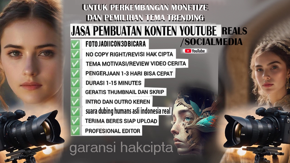 Video Editing - jasa 50 video short/tiktok/reels original 35 detik | tema bebas | fotomu AI bicara khas kamu - 12