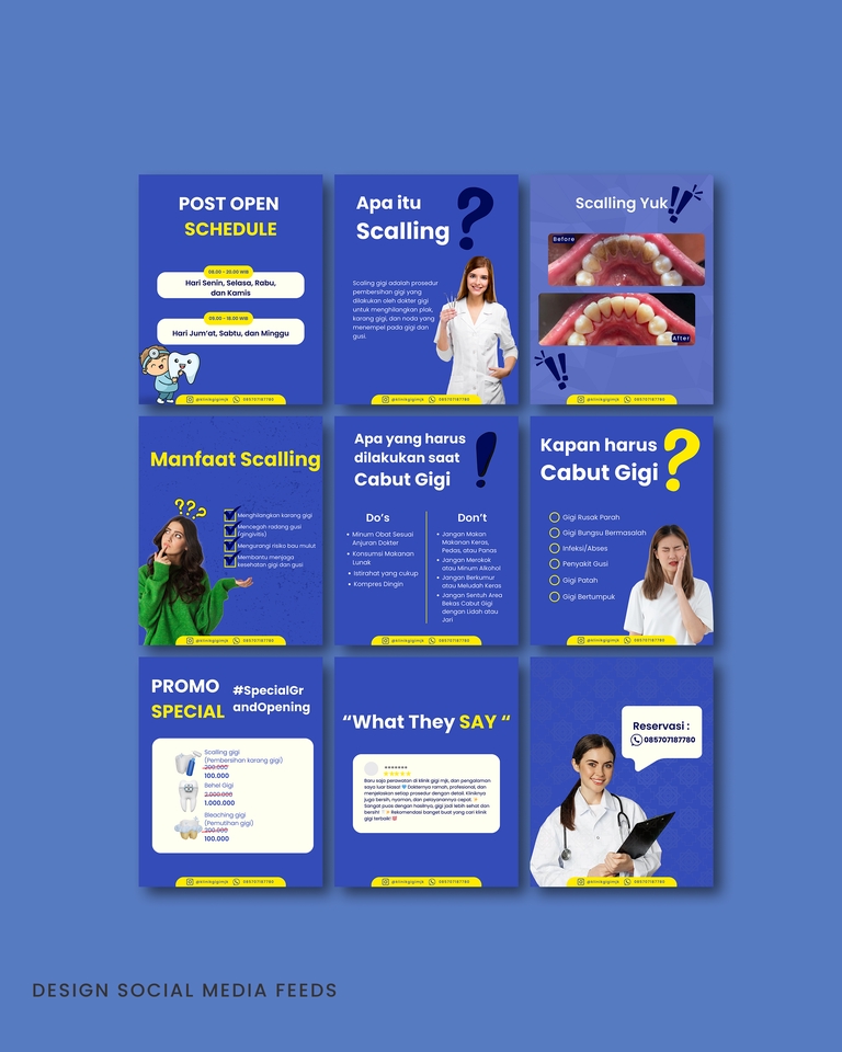 Jasa desain banner instagram untuk promosi spesial opening dan scaling gigi
