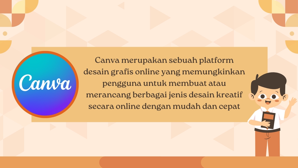 Jasa desain presentasi Canva, membuat slide presentasi dengan mudah dan cepat.