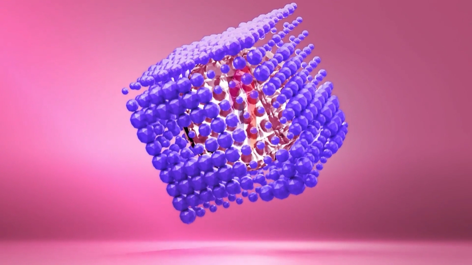 Jasa pembuatan animasi 3d dengan desain bola-bola berwarna ungu dan merah muda