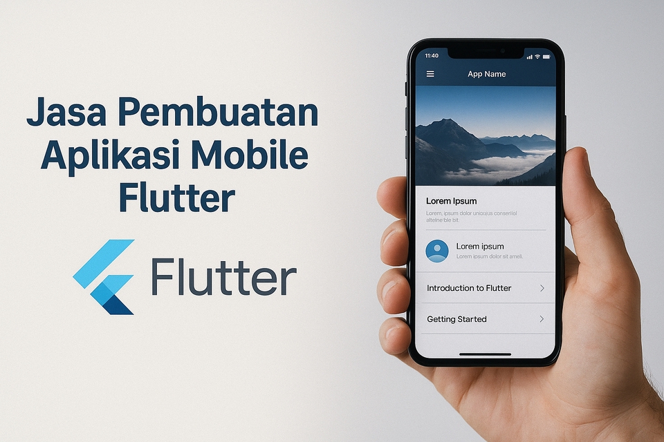 Jasa pembuatan aplikasi mobile Flutter dengan UI desain yang menarik dan ramah pengguna.