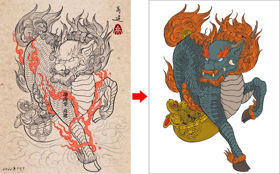 Gambar dan Ilustrasi - Gambar ulang Dari sketsa ke Digital art Vector - 4