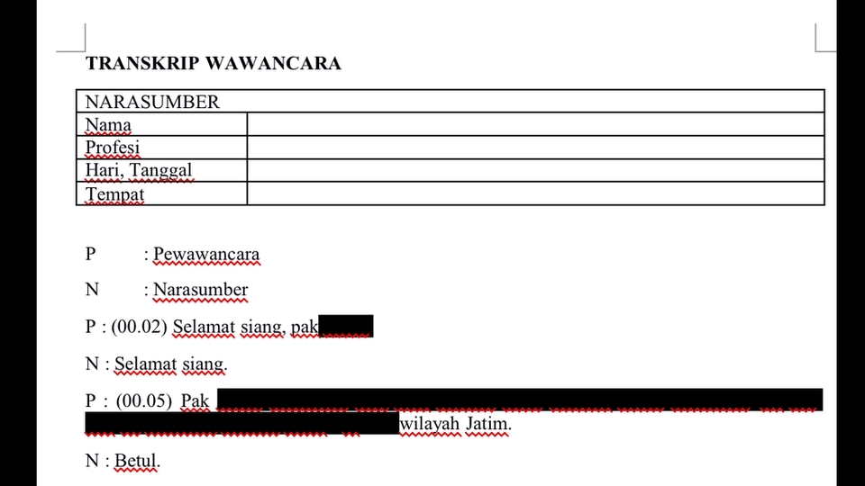 Pengetikan Umum - Jasa Transkrip/Verbatim audio/video Bahasa Indonesia, English - 4