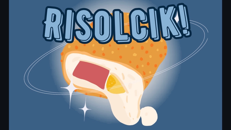 Desain logo makanan Risolcik yang unik dan kreatif, membuat logo makanan, desain logo untuk restoran, logo makanan Indonesia