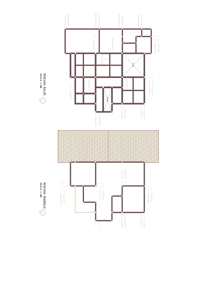 Jasa drafter autocad, desain denah rumah dengan detail ruangan