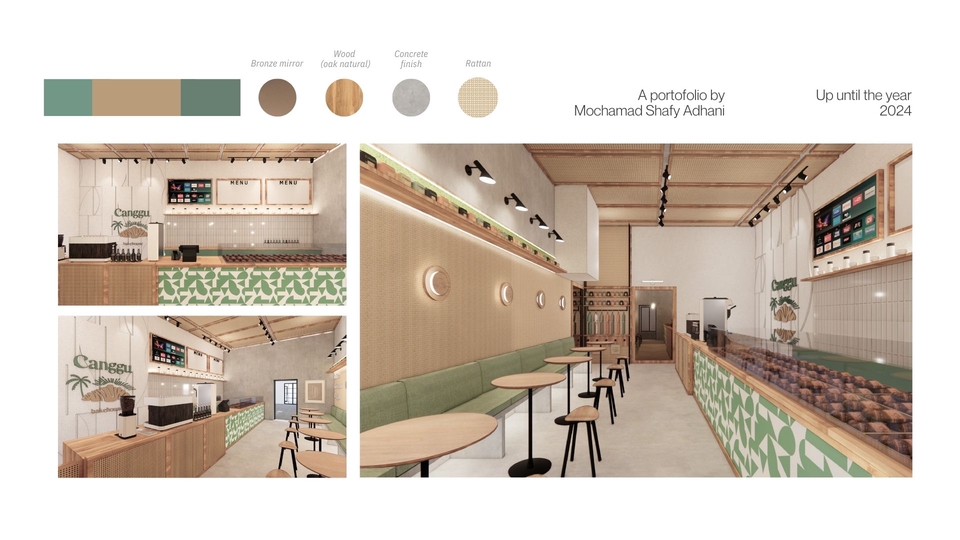 Desain interior cafe minimalis modern dengan tema simple dan unik, jasa desain cafe di Jakarta.
