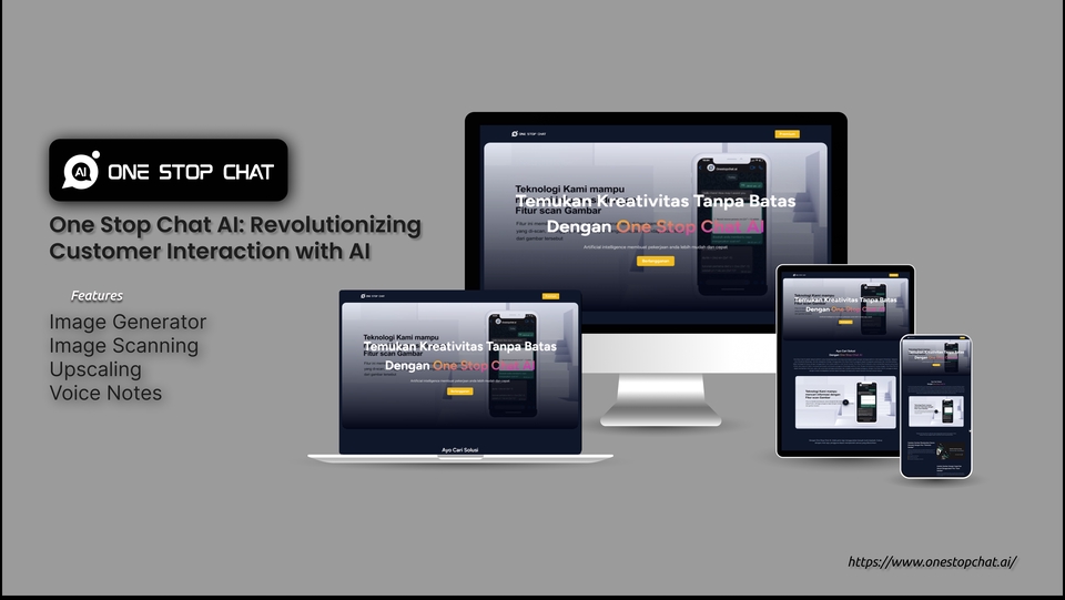 Jasa pembuatan website profesional dengan desain modern dan fitur AI canggih untuk meningkatkan interaksi pelanggan.